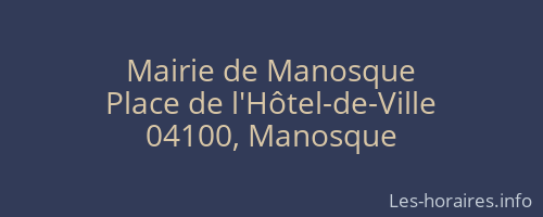 Mairie de Manosque