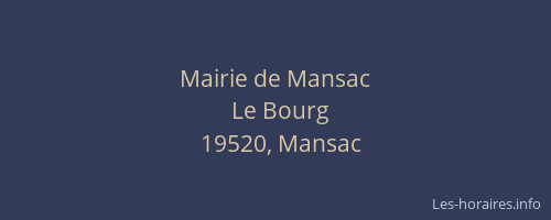 Mairie de Mansac