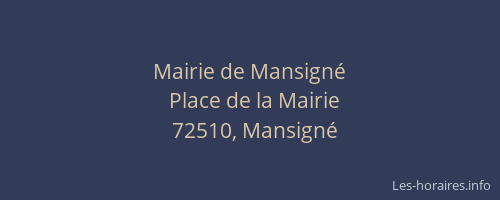 Mairie de Mansigné