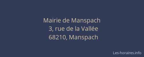 Mairie de Manspach