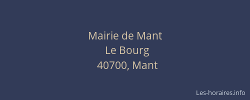 Mairie de Mant