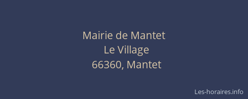 Mairie de Mantet