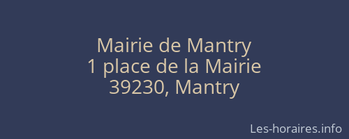 Mairie de Mantry