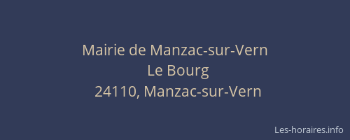 Mairie de Manzac-sur-Vern
