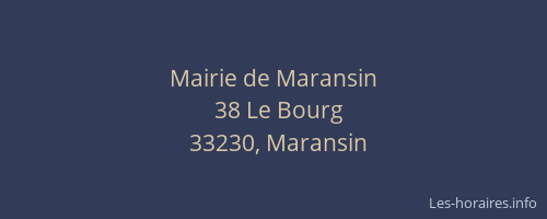 Mairie de Maransin