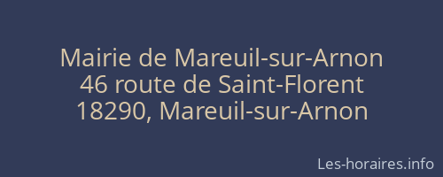 Mairie de Mareuil-sur-Arnon