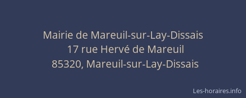 Mairie de Mareuil-sur-Lay-Dissais