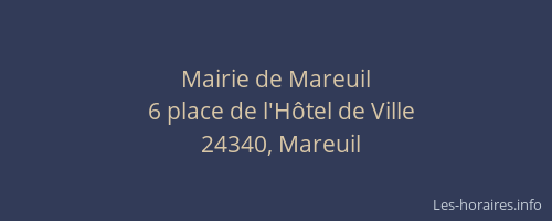 Mairie de Mareuil