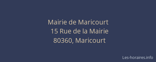 Mairie de Maricourt