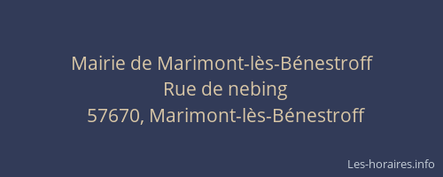 Mairie de Marimont-lès-Bénestroff