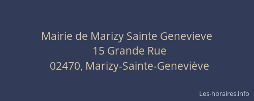 Mairie de Marizy Sainte Genevieve