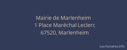 Mairie de Marlenheim