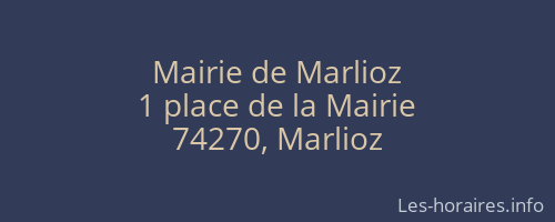 Mairie de Marlioz