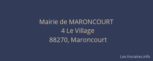 Mairie de MARONCOURT