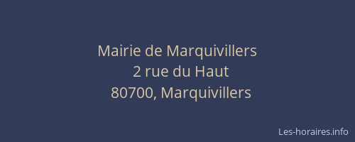 Mairie de Marquivillers