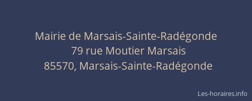 Mairie de Marsais-Sainte-Radégonde