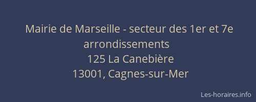 Mairie de Marseille - secteur des 1er et 7e arrondissements
