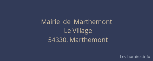 Mairie  de  Marthemont