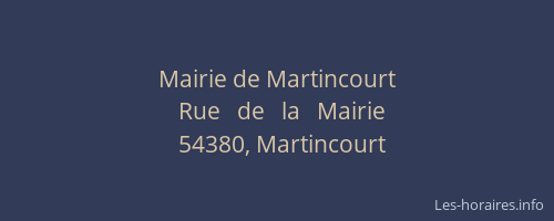 Mairie de Martincourt