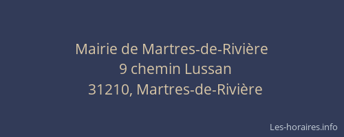 Mairie de Martres-de-Rivière