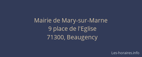 Mairie de Mary-sur-Marne