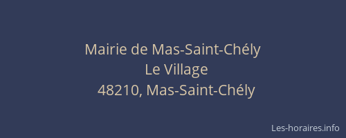 Mairie de Mas-Saint-Ch&eacute;ly