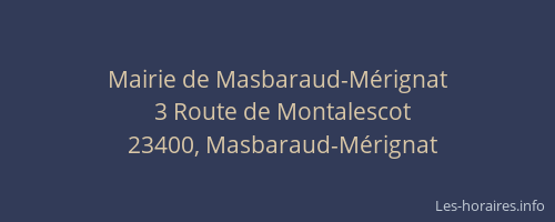 Mairie de Masbaraud-Mérignat