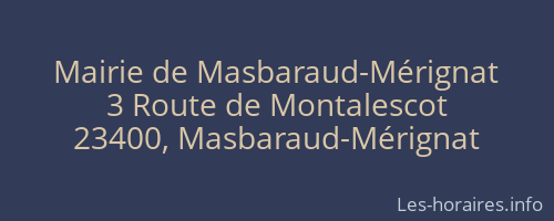 Mairie de Masbaraud-Mérignat
