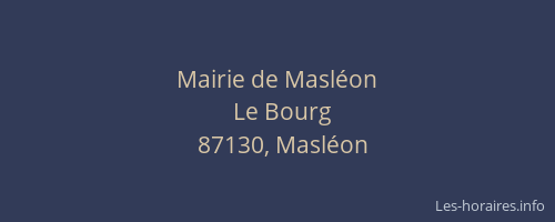 Mairie de Masléon