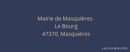 Mairie de Masqui&egrave;res