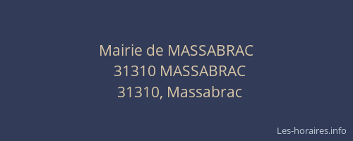 Mairie de MASSABRAC