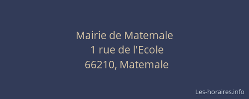 Mairie de Matemale