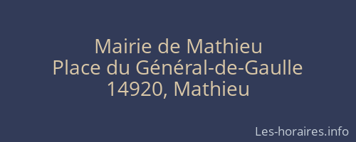 Mairie de Mathieu