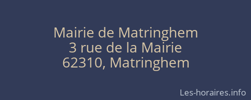 Mairie de Matringhem
