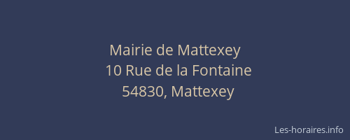 Mairie de Mattexey