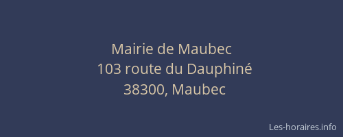 Mairie de Maubec