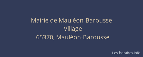 Mairie de Maul&eacute;on-Barousse
