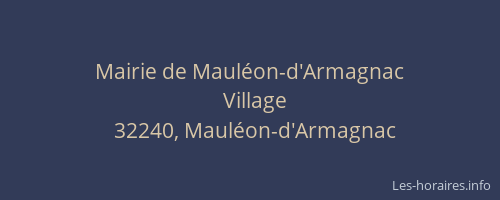 Mairie de Maul&eacute;on-d'Armagnac