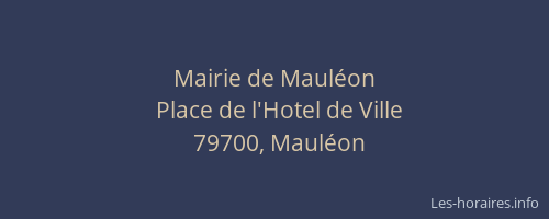 Mairie de Maul&eacute;on