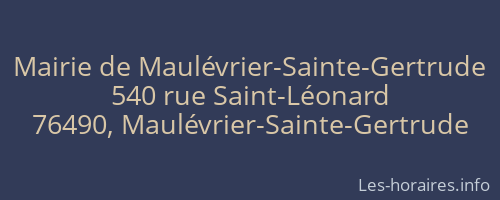 Mairie de Maulévrier-Sainte-Gertrude