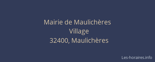 Mairie de Maulich&egrave;res