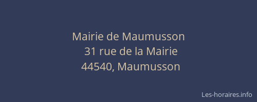 Mairie de Maumusson