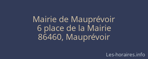 Mairie de Mauprévoir