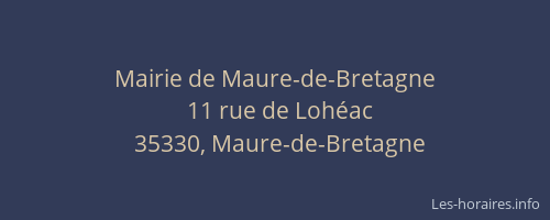 Mairie de Maure-de-Bretagne