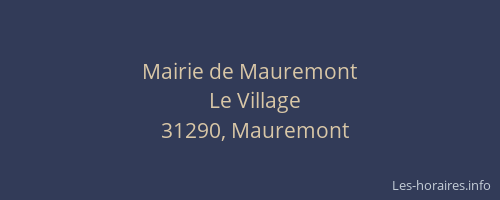 Mairie de Mauremont