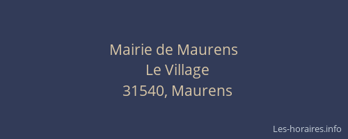Mairie de Maurens