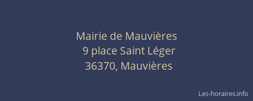 Mairie de Mauvi&egrave;res