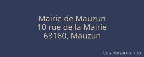 Mairie de Mauzun