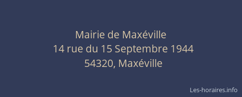 Mairie de Max&eacute;ville
