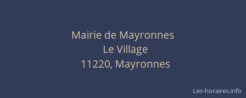 Mairie de Mayronnes